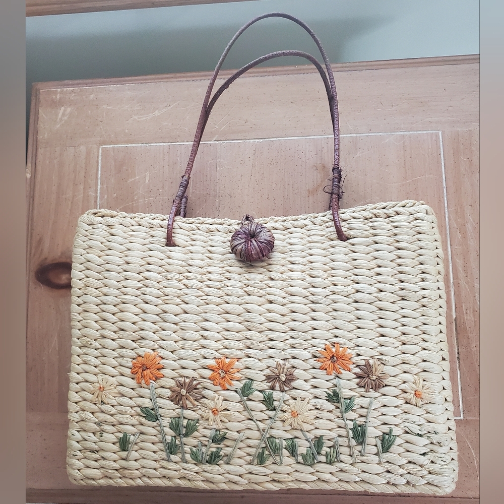 Straw Floral Bag